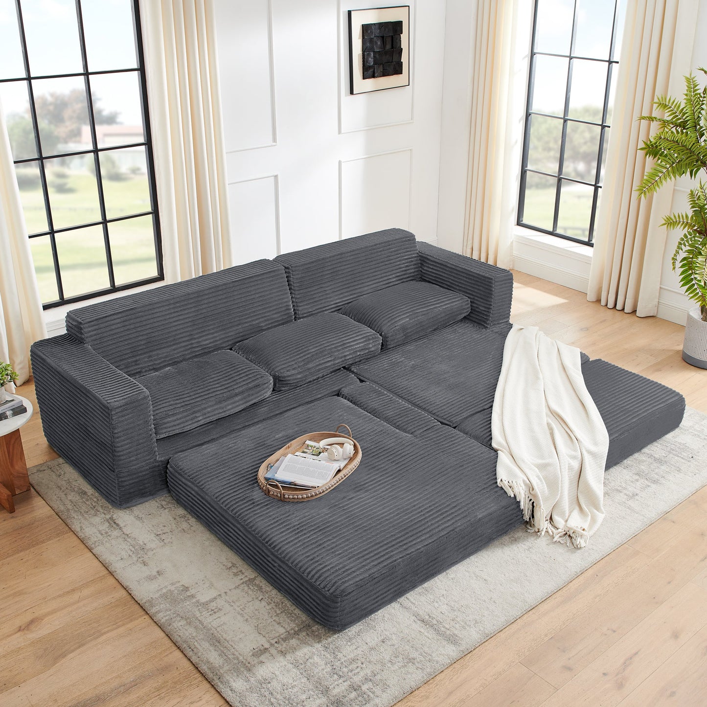 NEW Modern Minimalist L-Shape Modular Sectional Sofa