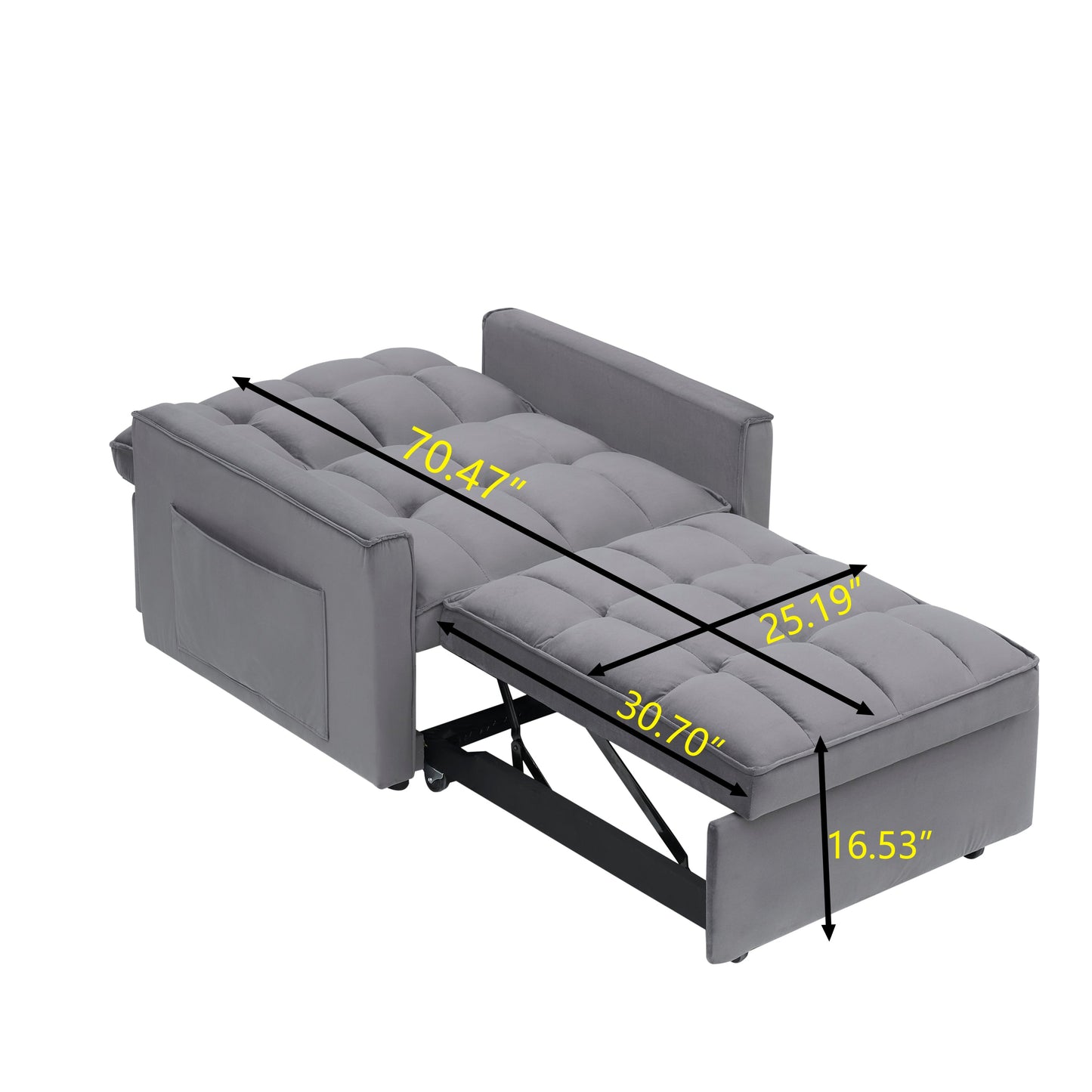 NEW Sofa bed chair 3 in 1 convertible, recliner, single recliner, suitable for small Spaces with adjustable back black dark grey