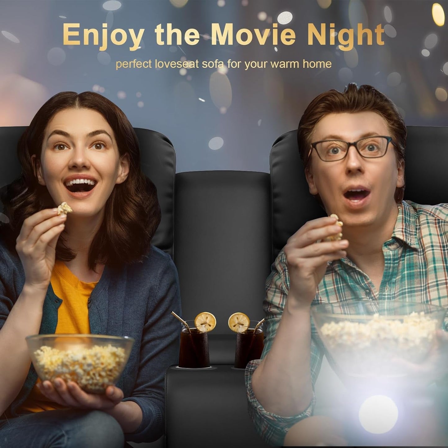 NEW Loveseat Recliner Sofa With Storage Console And USB Ports