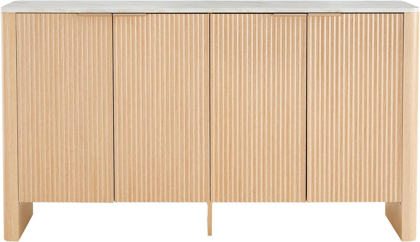 NEW 61 Inch Oak Sideboard Cabinet With Adjustable Shelves