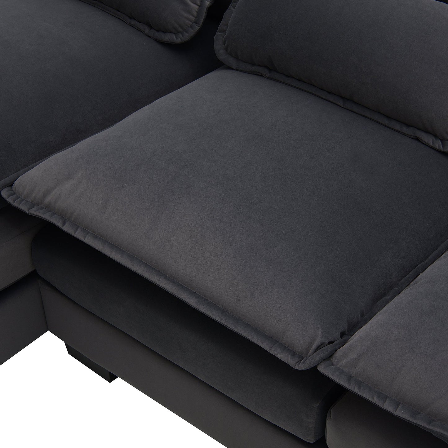 New Modern U-shaped 6-seat Upholstered Sleeper Sofa with Chaise Lounge