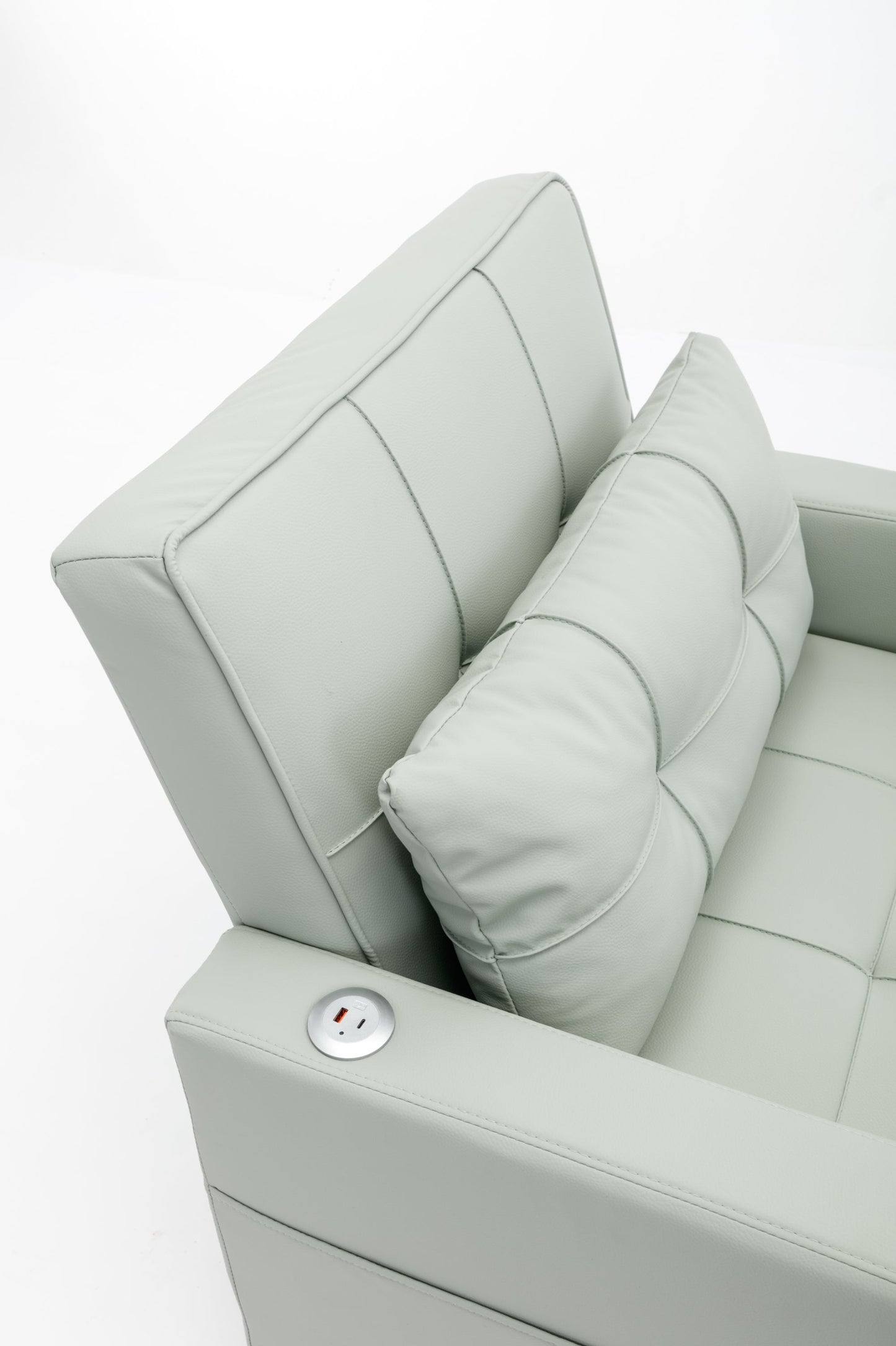 New Green Leather Futon 3-in-1 Pull Out Sleeper Chair