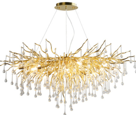 NEW Postmodern Light Fixture Luxury Chandelier Water Drop Crystal Lamp Atmosphere