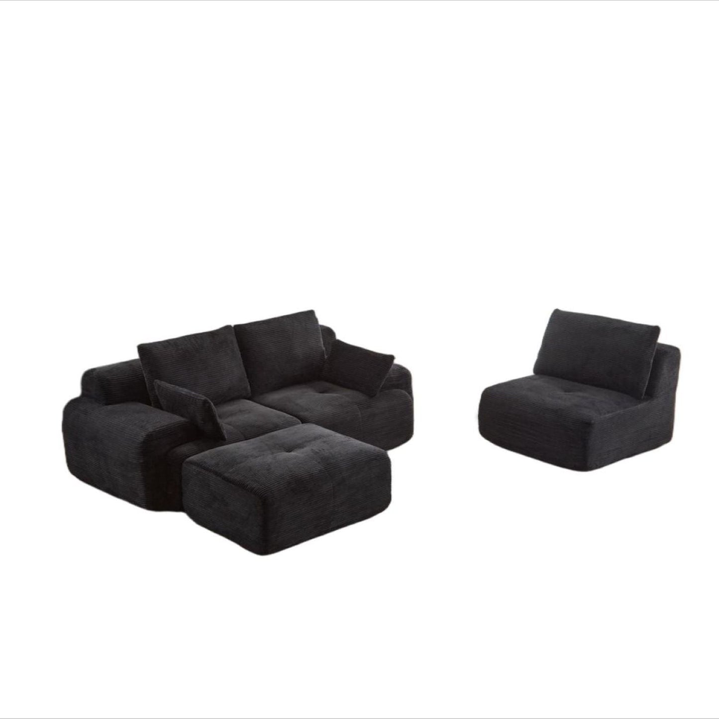 NEW Black Modern Large Memory Foam Sectional