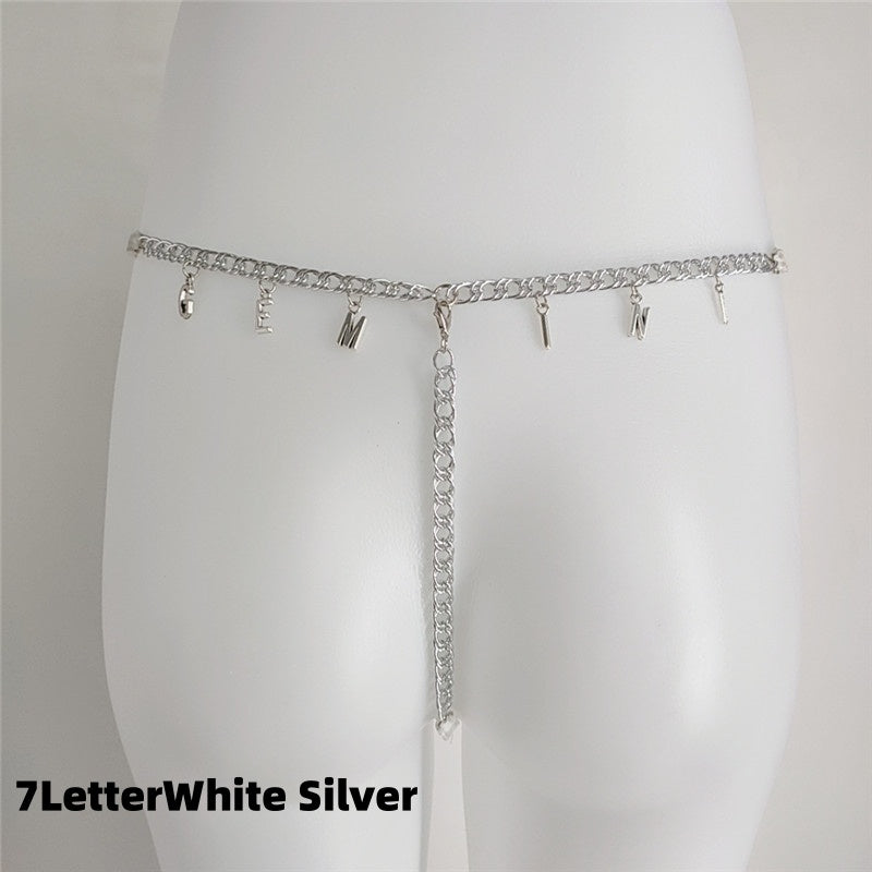 New Exy Women Custom Thong With Letter Name Personality G-String Panties Underwear Waist Body Chain Lace Thongs Jewelry Gift