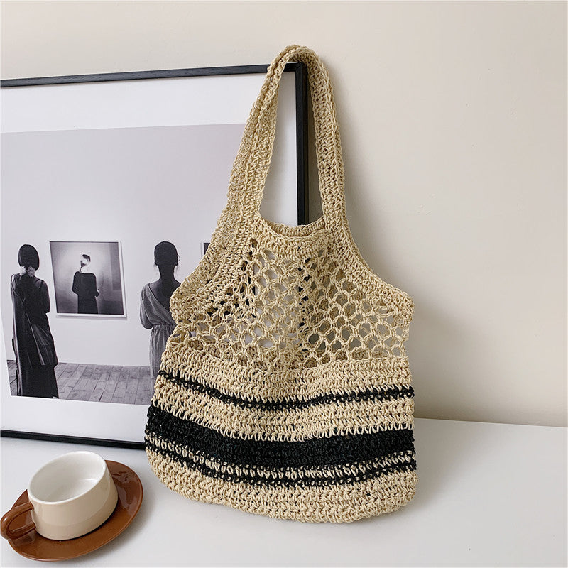 New Grass Woven Hollow Bag Single Shoulder Handle