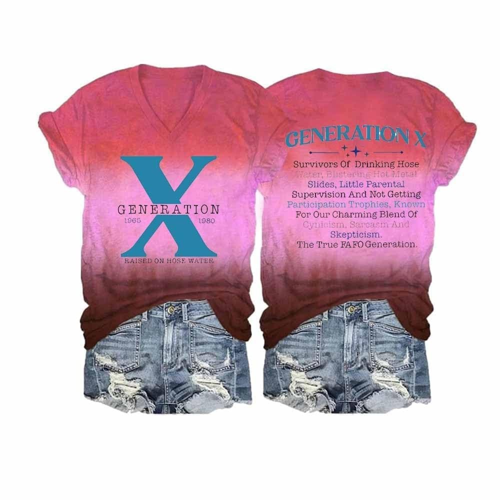 New 3D Digital Printing Women's V-neck T-shirt