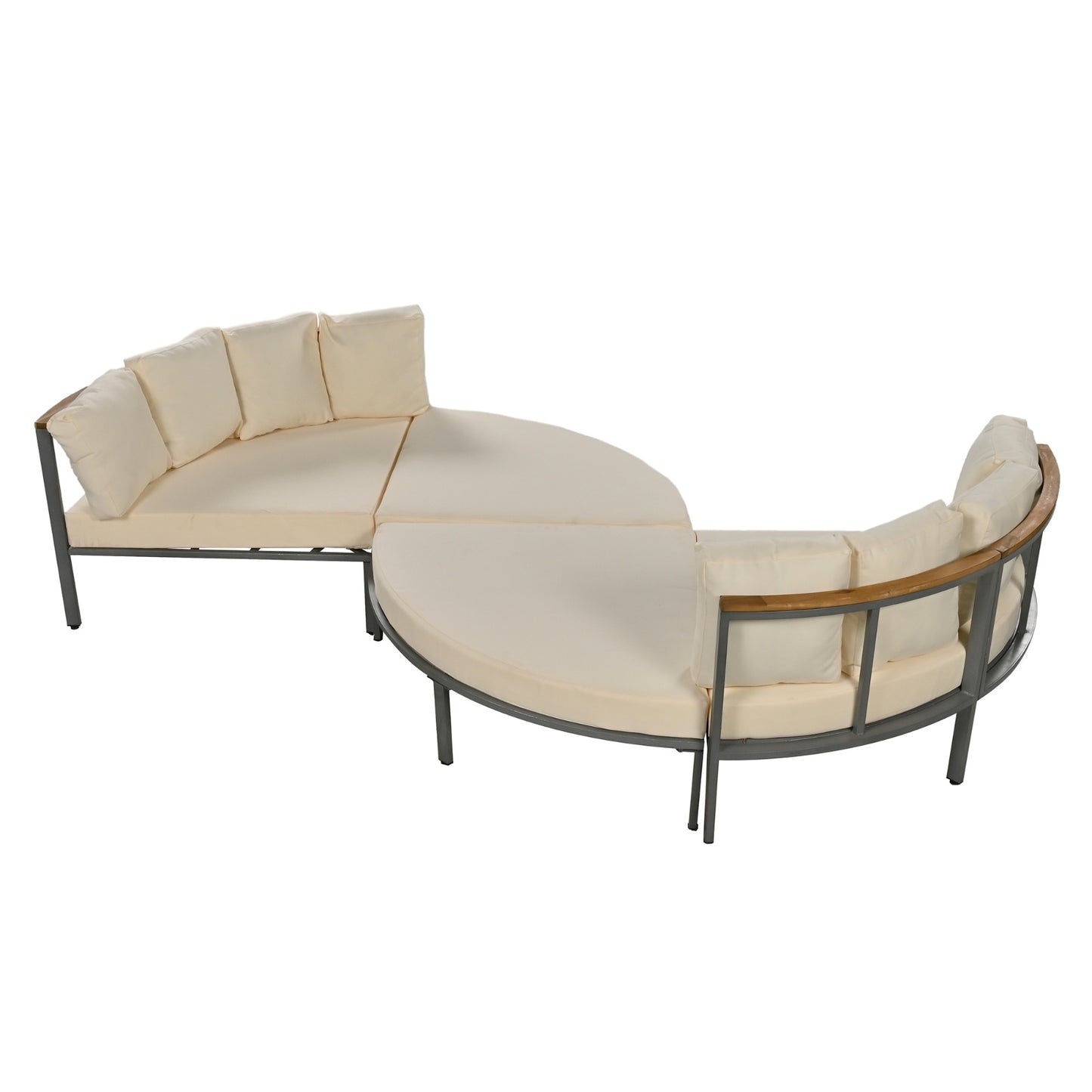NEW Outdoor 4-piece Circular U-shaped Courtyard Furniture Set