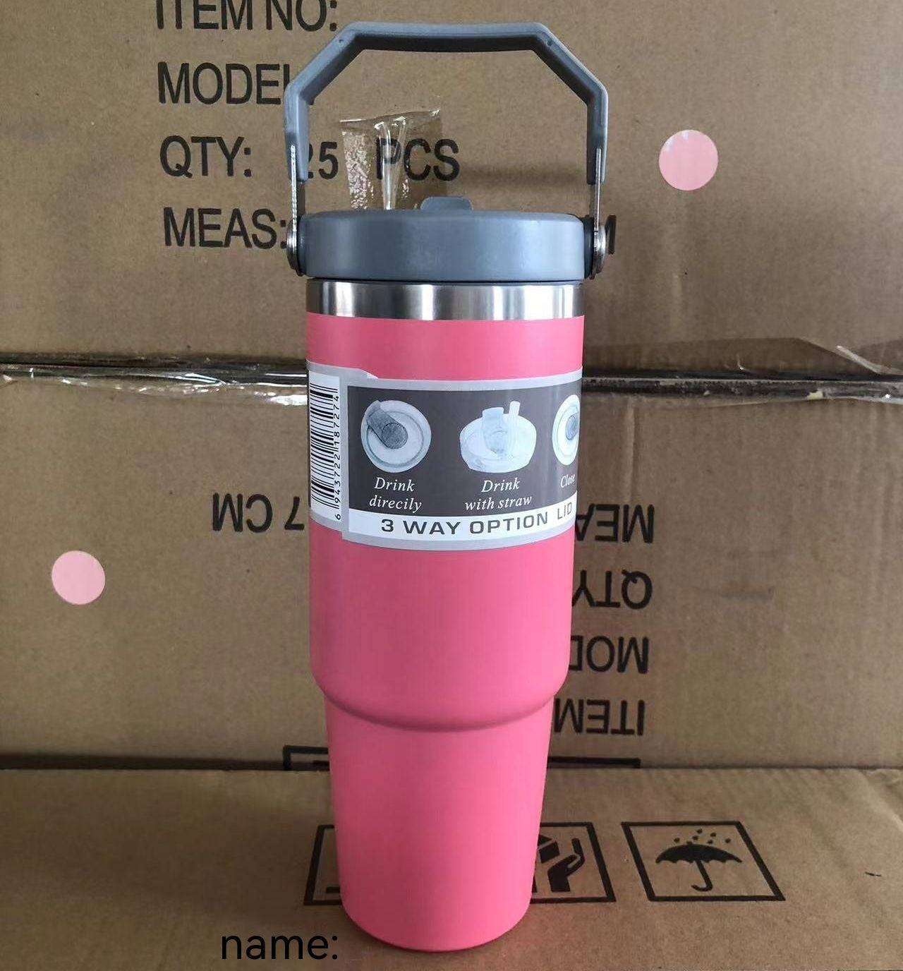 NEW Portable Car Cup Stainless Steel Cup Travel Sports Water Bottle With Handle Cover Coffee Tumbler Cup