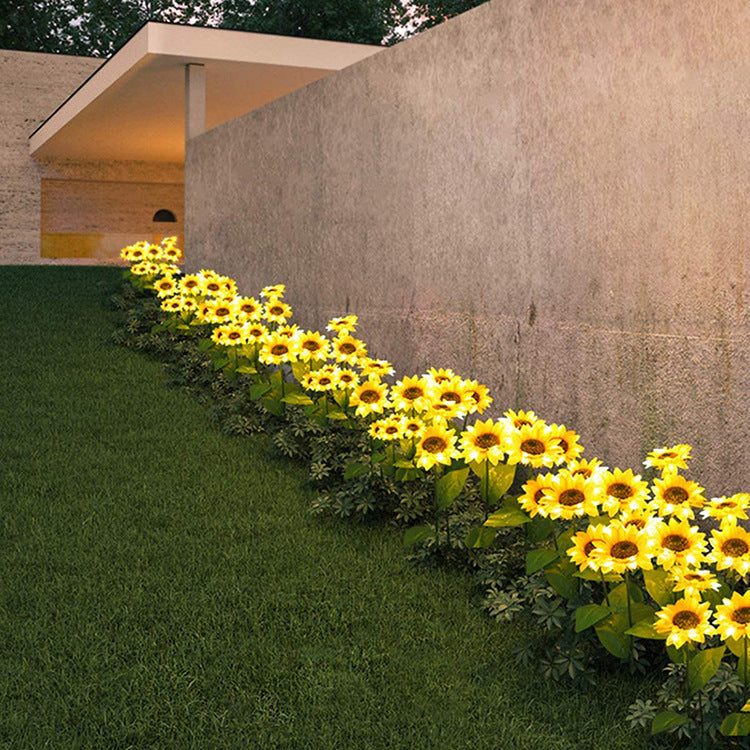 NEW LED Solar Sunflower Lamps Solar Light Pathway Landscape Decorative Lights