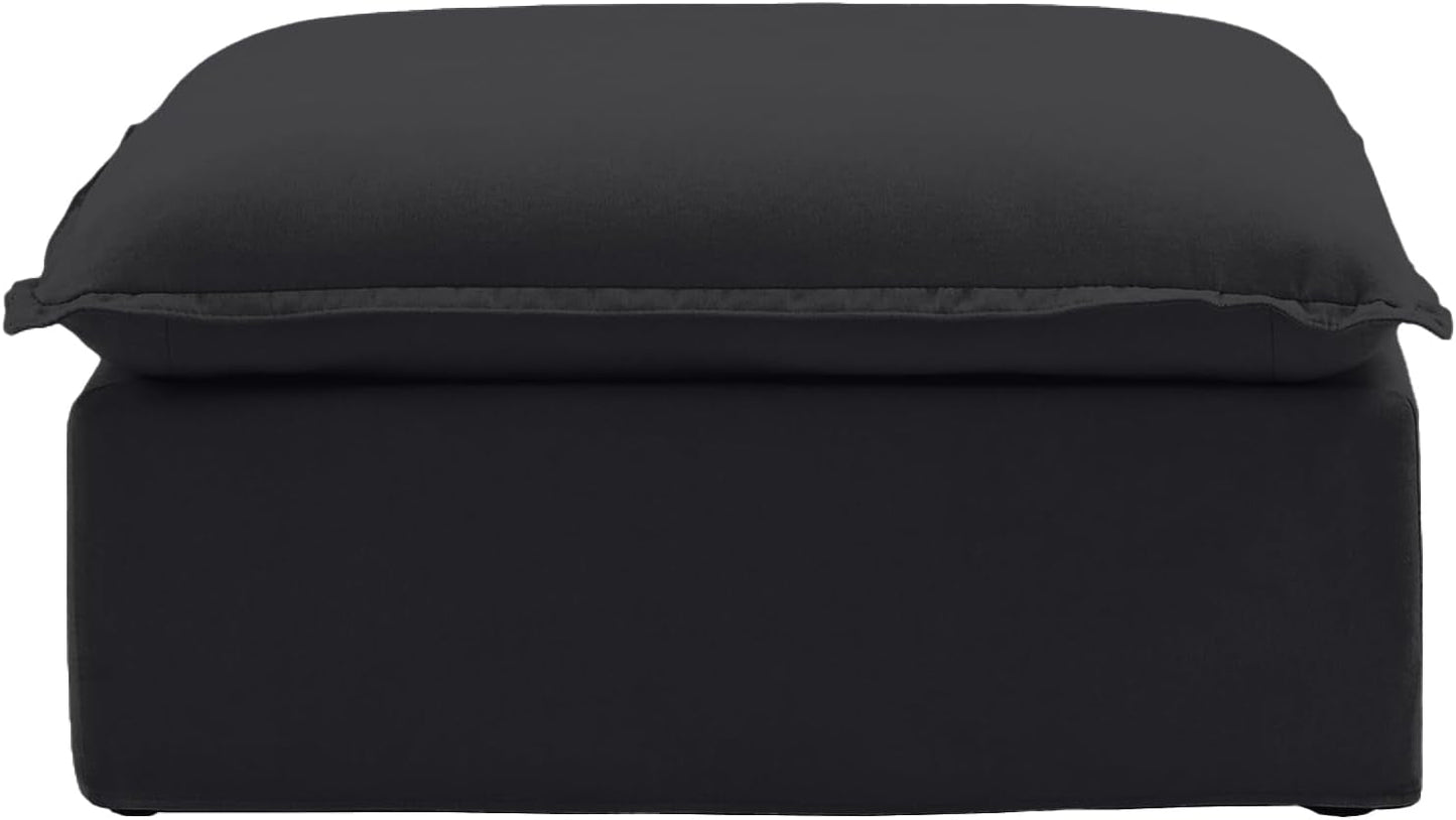 NEW Black Storage Ottoman With Removable Cushion Covers