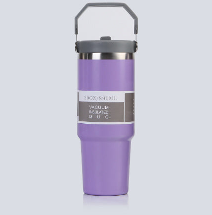 NEW Portable Car Cup Stainless Steel Cup Travel Sports Water Bottle With Handle Cover Coffee Tumbler Cup
