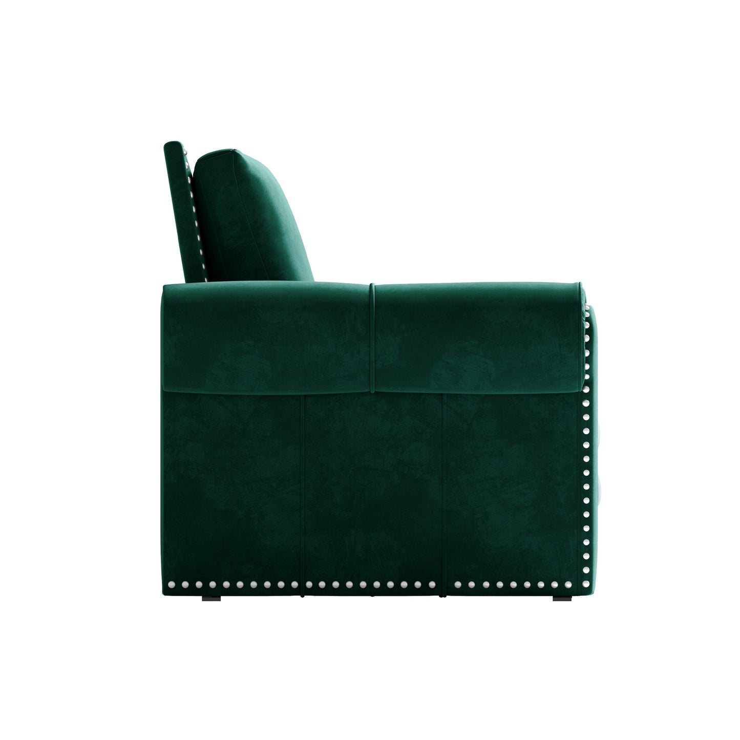 NEW 93.7' Green King 3-in-1 Velvet Convertible Sleeper Pull Out Sofa Bed with Nailhead Trim & Rolled Arm, Multi-Functional Sofa Bed
