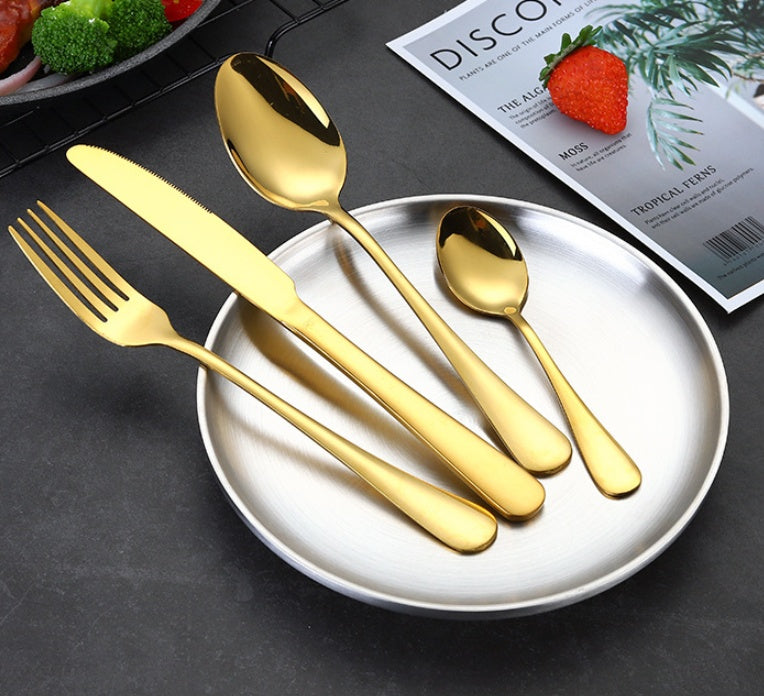 NEW High-end Stainless Steel Tableware 24pc Spoon Knife Fork Set