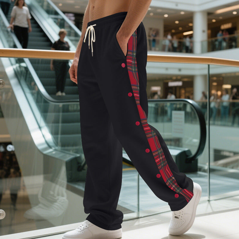 New Simple Stitching Casual Sports Breasted Sweatpants