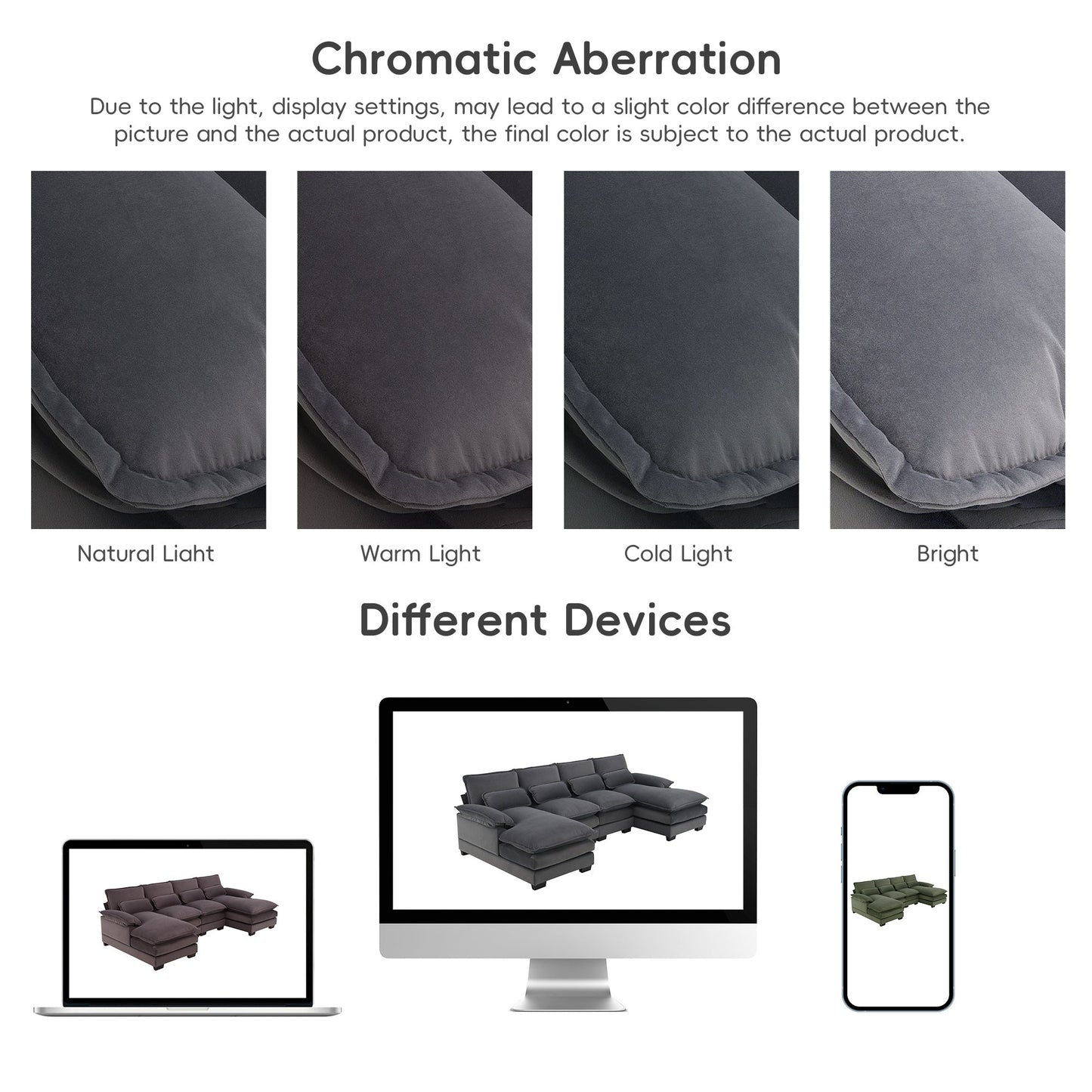 New Modern U-shaped 6-seat Upholstered Sleeper Sofa with Chaise Lounge