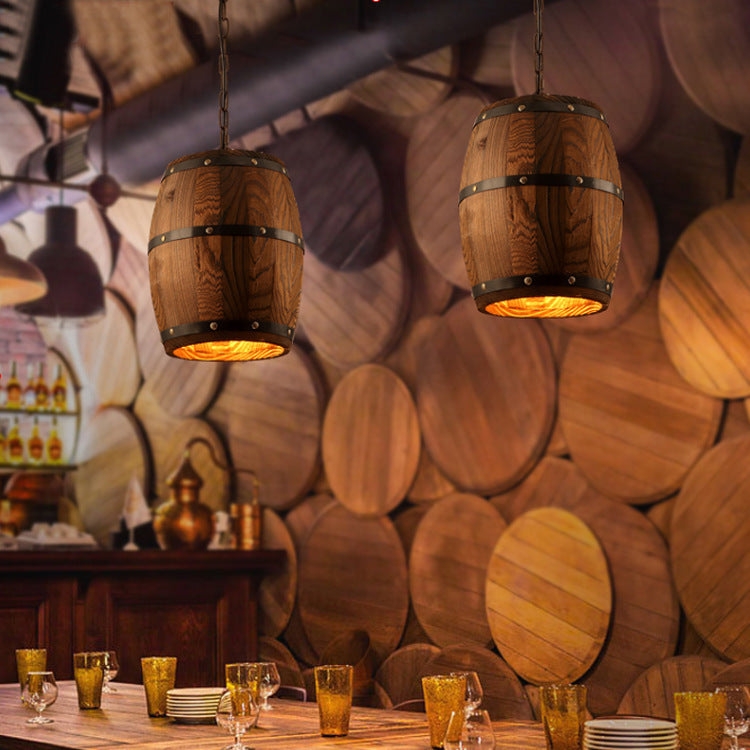 NEW Creative personality wine barrel wooden chandeliers