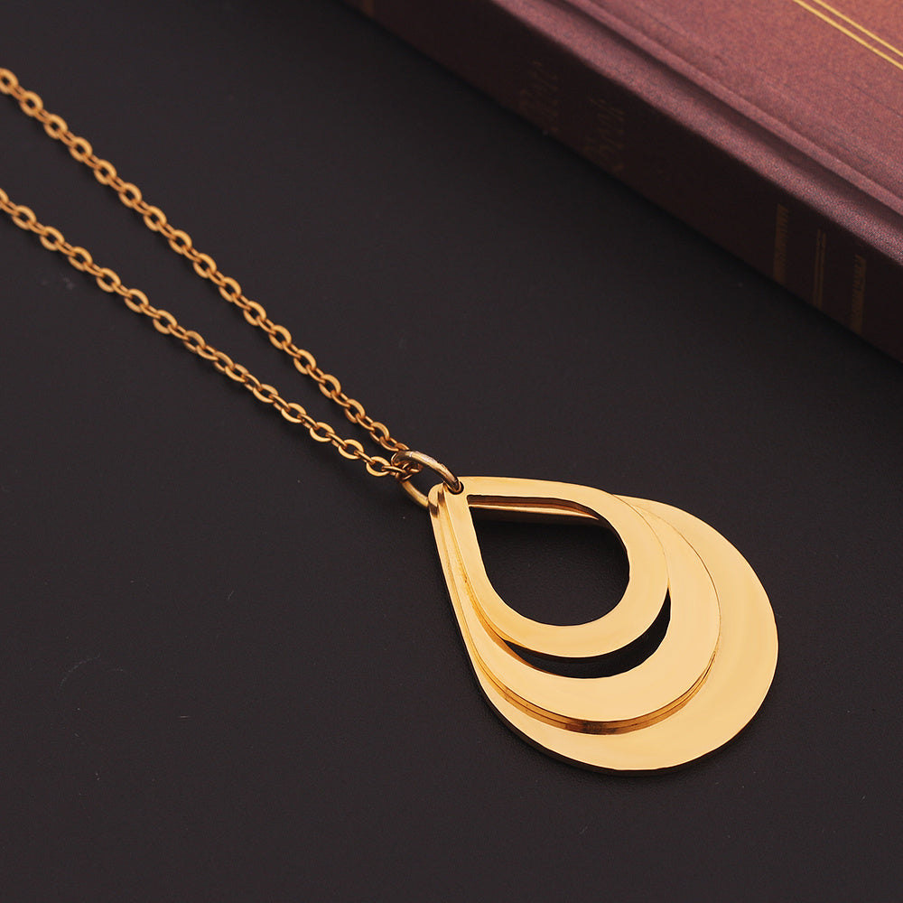 New Customized 3 Water Droplet Engraving Name Stainless Steel Jewelry Pendant Necklaces For Women Personalized Gift