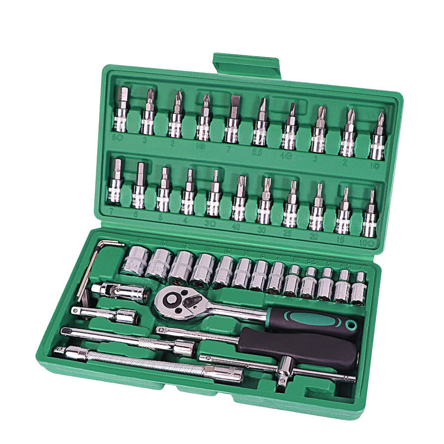 NEW Car Repair Tool 46pcs Inch Socket Set Car Repair Tool Ratchet Torque Wrench Combo Tools Kit Auto Repairing Tool Set