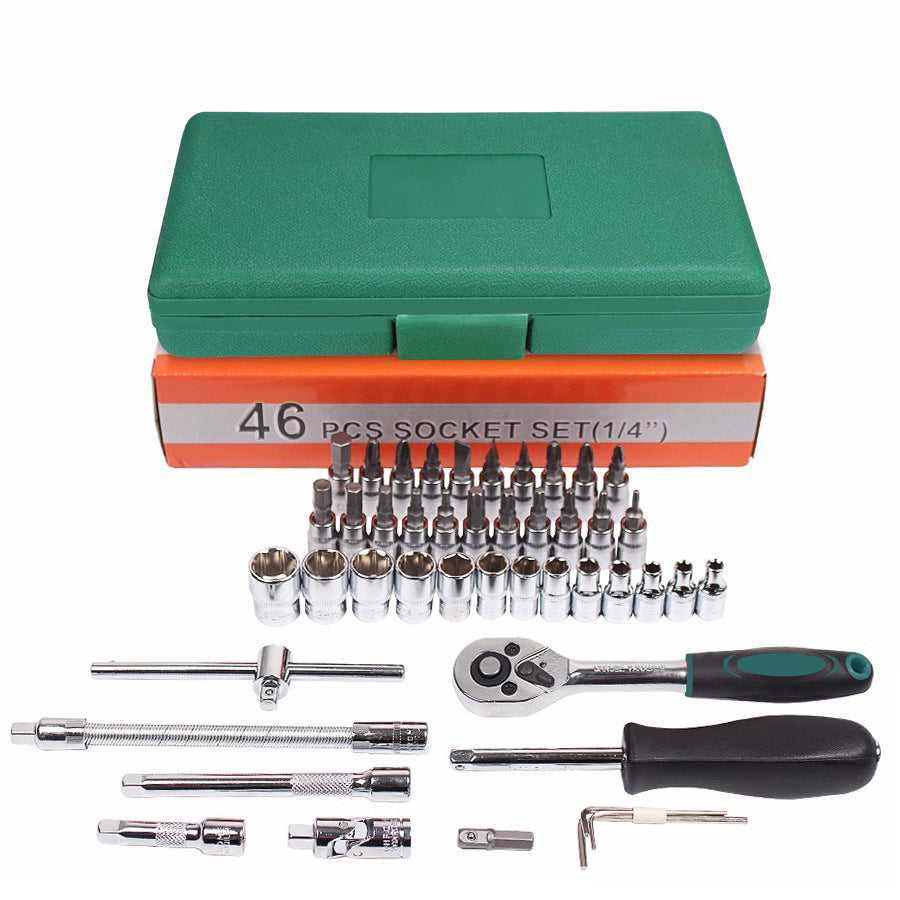 NEW Car Repair Tool 46pcs Inch Socket Set Car Repair Tool Ratchet Torque Wrench Combo Tools Kit Auto Repairing Tool Set