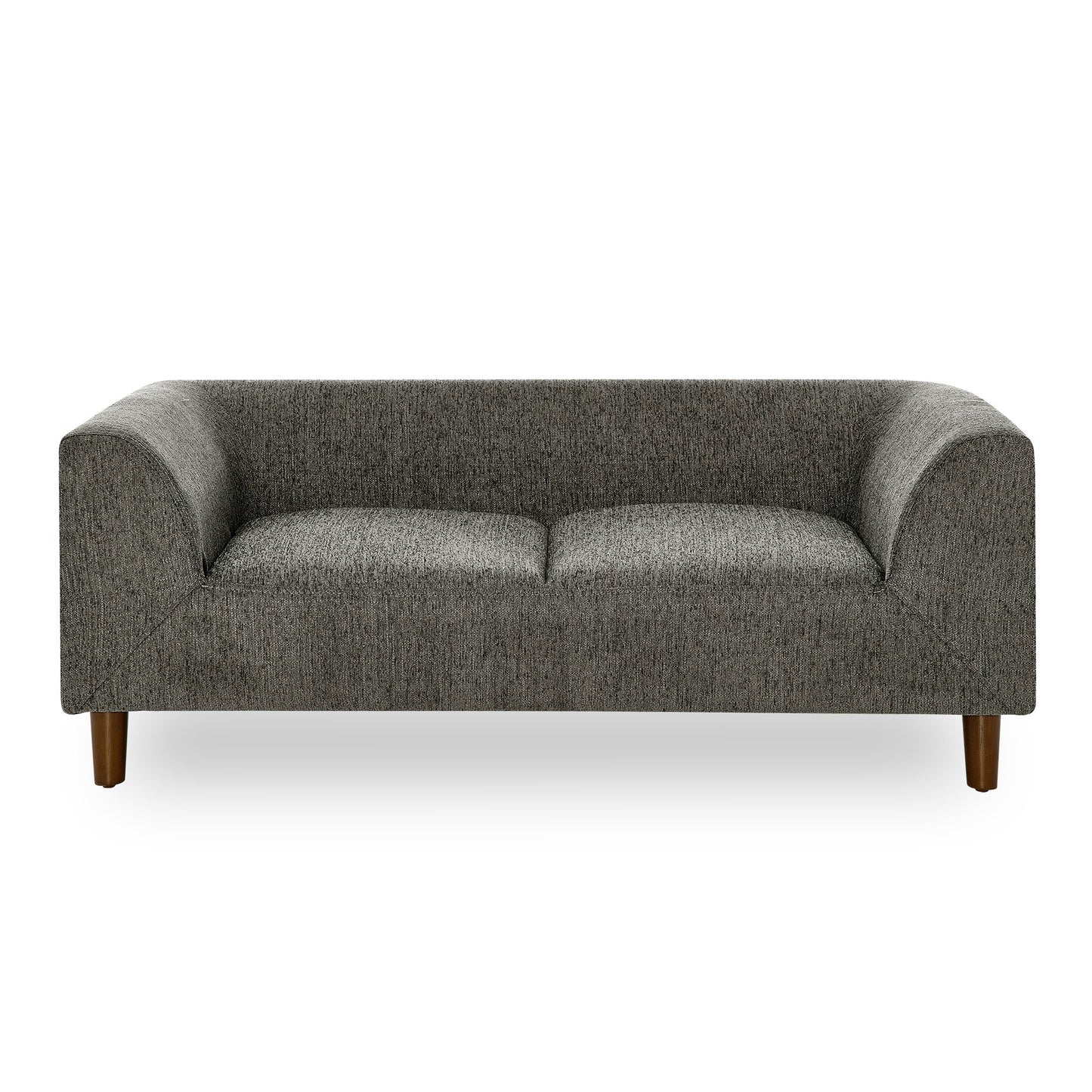 NEW Modern Rectangular Pet Sofa with Backrest and Armrests, Soft Cushion, Dark Grey Linen, Rubber Wood Frame