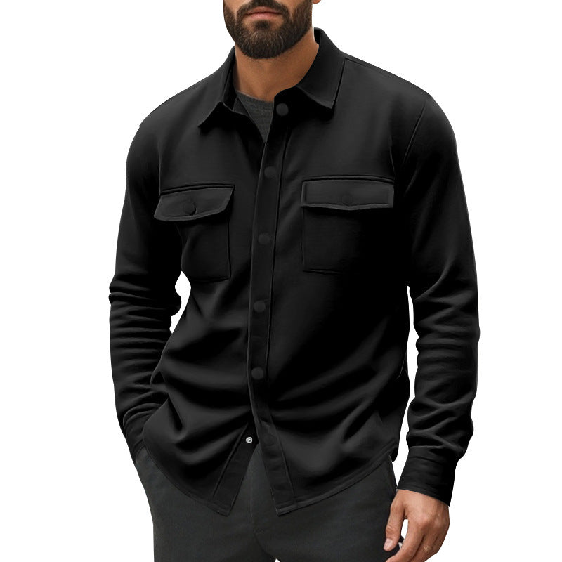 New Men's Lapel Multi-pocket Single-breasted Jacket