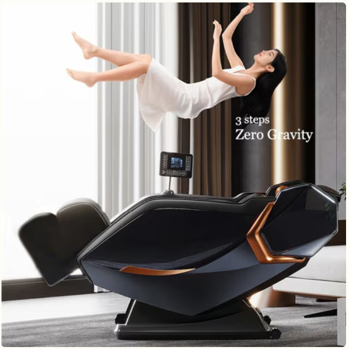 NEW Full Body Zero Gravity Shiatsu Massage Chair SL-Track Recliner With Airbag Speaker LCD Screen Remote Control Voice Control Back Leg Heat