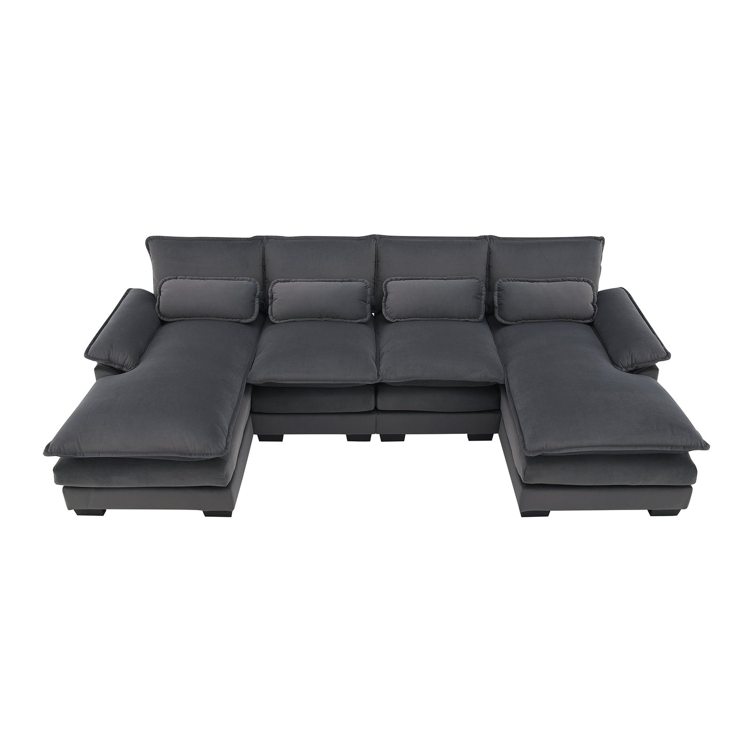New Modern U-shaped 6-seat Upholstered Sleeper Sofa with Chaise Lounge