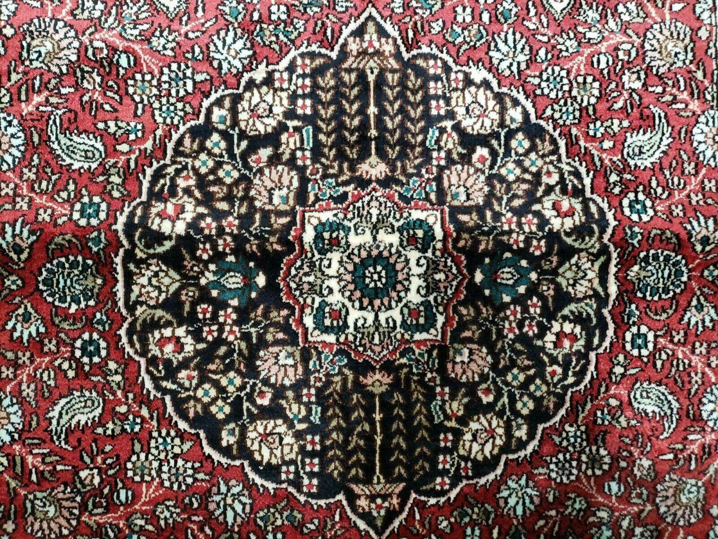 USED 3' X 5' Vintage Fine Handmade India Oriental Kashmir Silk Rug 400 KPSI Wow