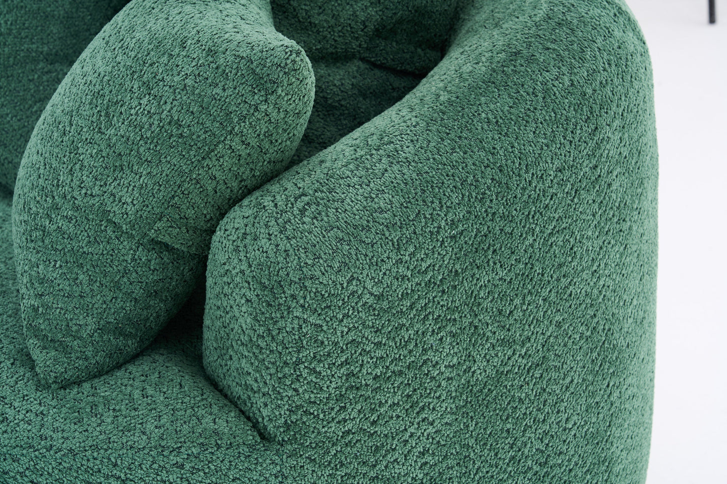 NEW 360° Green Swivel Accent Barrel Round Upholstered Sofa Chair with 3 Removable Pillows