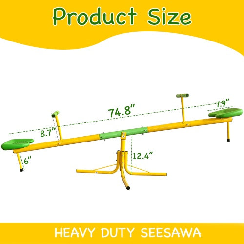 NEW Outdoor Steel 360 Degree Rotating Children’s Kids Playground Seesaw