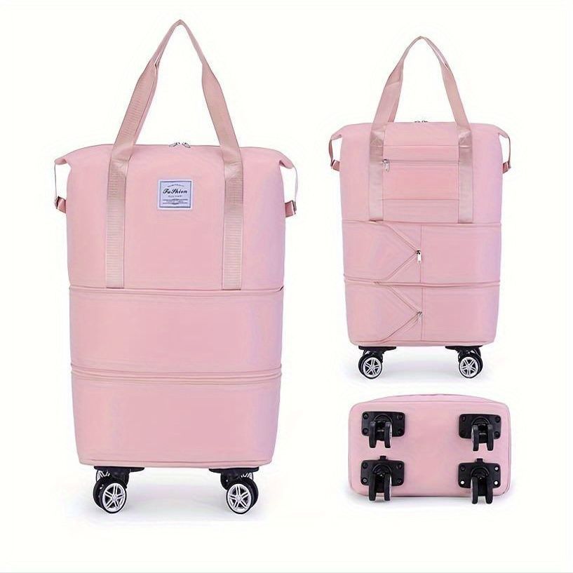NEW Folding Luggage Bags Expandable Rolling Duffle Pack With Wheel Large Capacity Oxford Clot Dry-Wet Separation Outdoor Weekend Bag