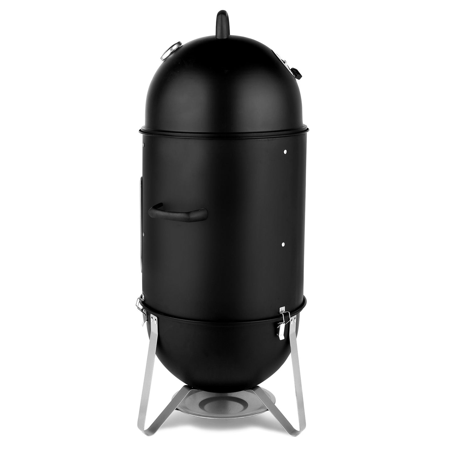 NEW Round 3 in 1 Vertical Steel Black 3-layer Oval Cylinder Smoker Iron Charcoal BBQ Grill