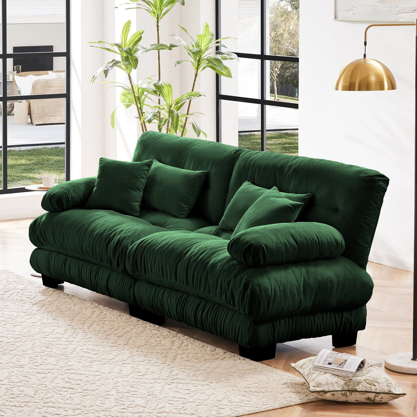 NEW Two Seat sofa with 2 Lumbar pillows