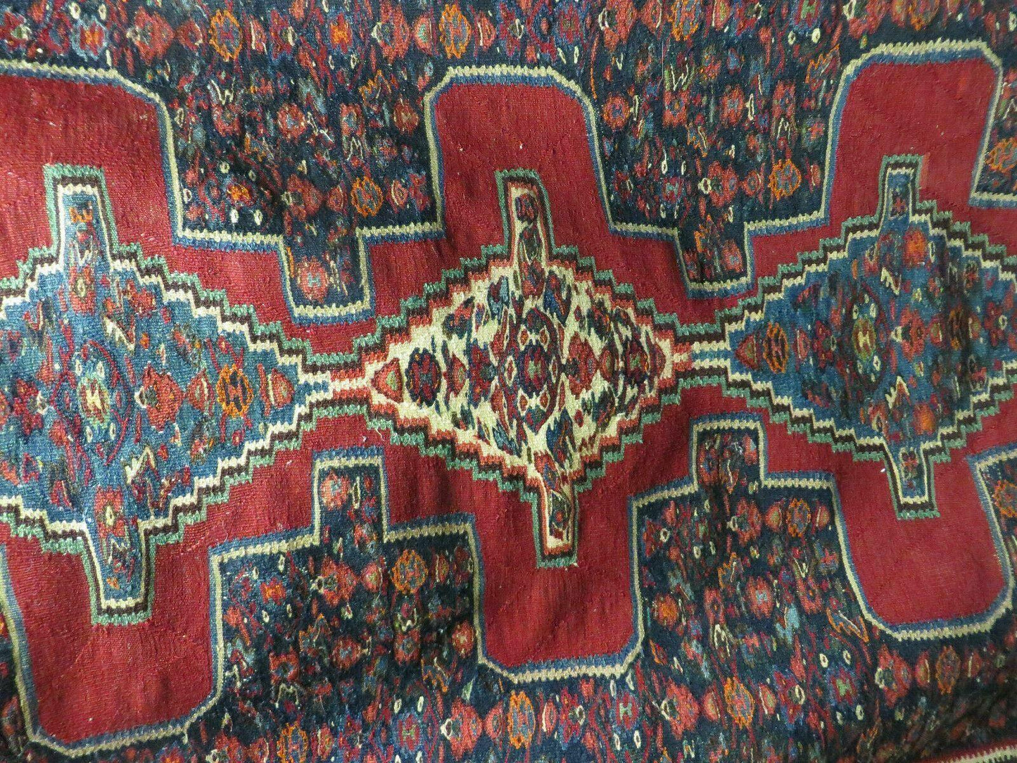 USED 4' X 5' Antique Handmade Turkish Wool Kilim Flat weave Rug Blanket Tribal