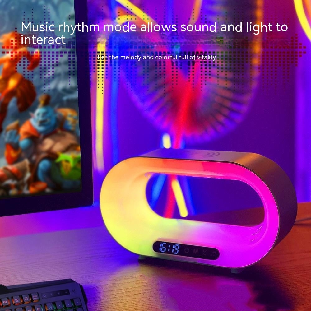 NEW multi-function 3 In 1 LED Night Light APP Control RGB Atmosphere Desk Lamp Smart Multifunctional Wireless Charger Alarm Clock