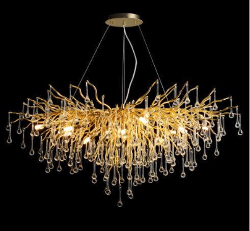 NEW Postmodern Light Fixture Luxury Chandelier Water Drop Crystal Lamp Atmosphere