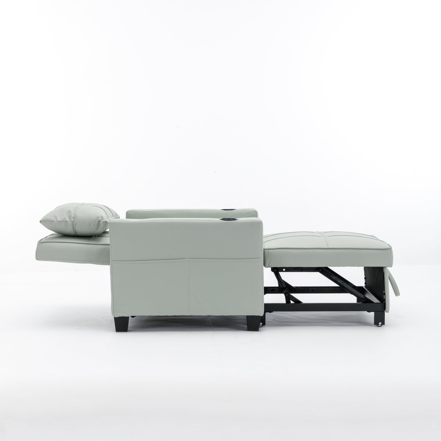 New Green Leather Futon 3-in-1 Pull Out Sleeper Chair