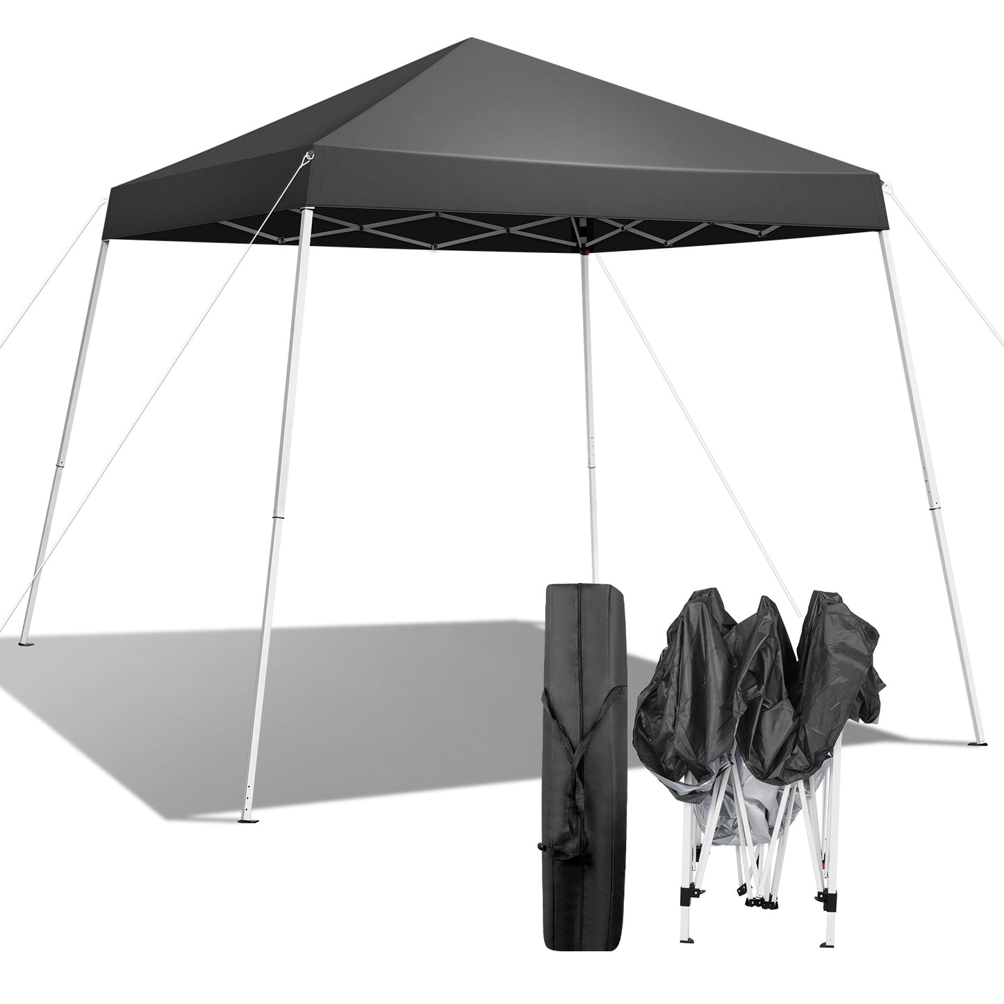 NEW 6X6ft Dark Gray Bevel No Enclosure Oxford Cloth Sprayed Iron Pipe Portable Folding Shed Shelter Tent