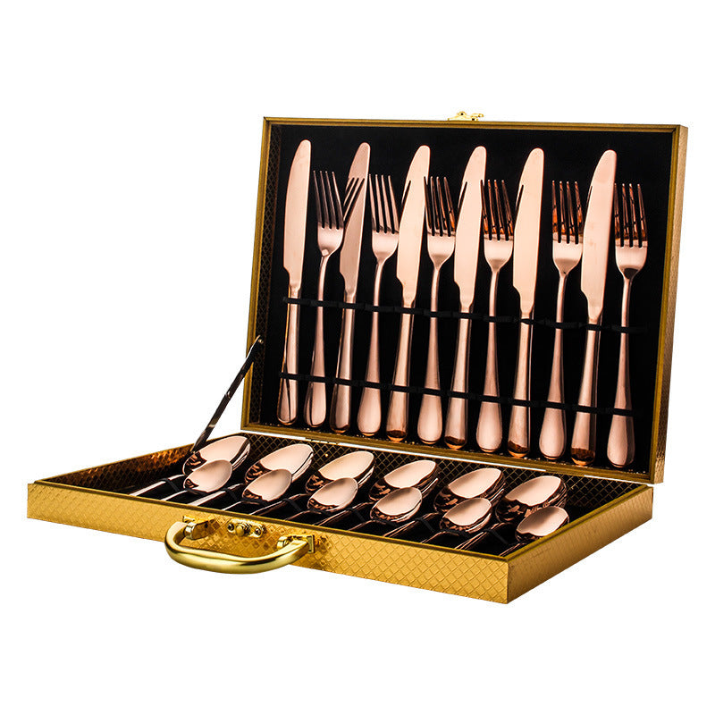 NEW High-end Stainless Steel Tableware 24pc Spoon Knife Fork Set