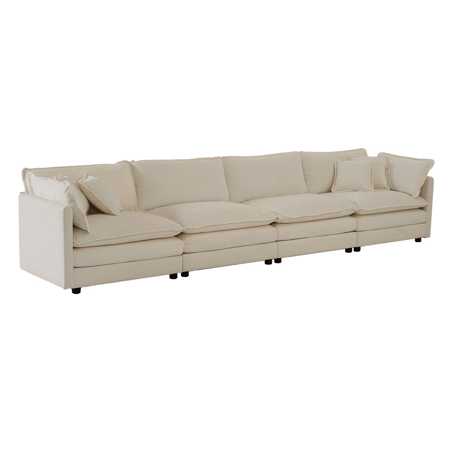 NEW Free Combination Modular Sofa Free,4 Seater Sofa Comfy Chenille Fabric,Sectional Sofa Couch,Beige Chenille