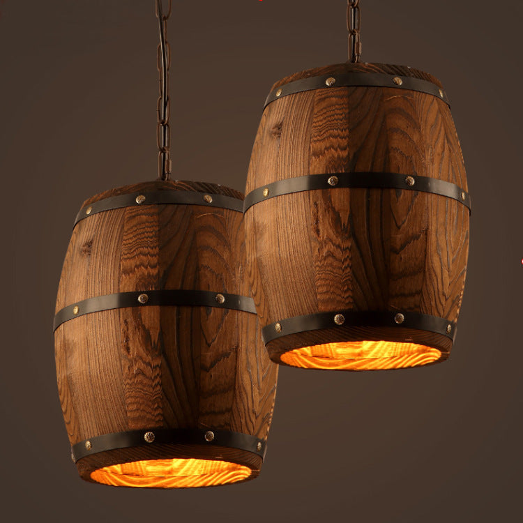 NEW Creative personality wine barrel wooden chandeliers