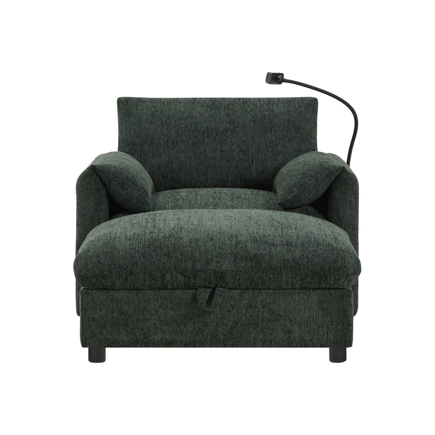 New Chenille Wide Seat Chaise Lounge