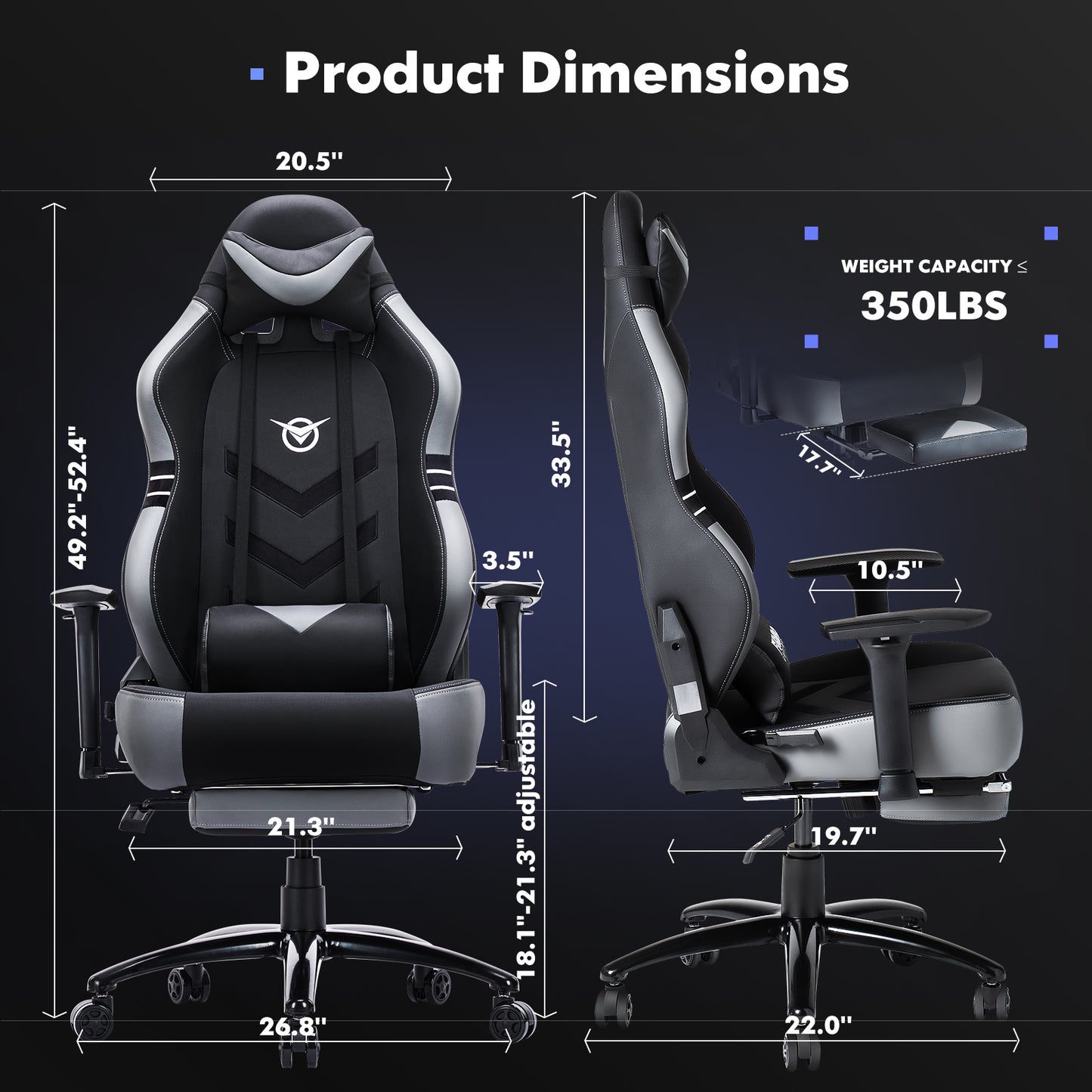 NEW Tall Gaming Chair 350lbs Racing Computer Gaming Chair