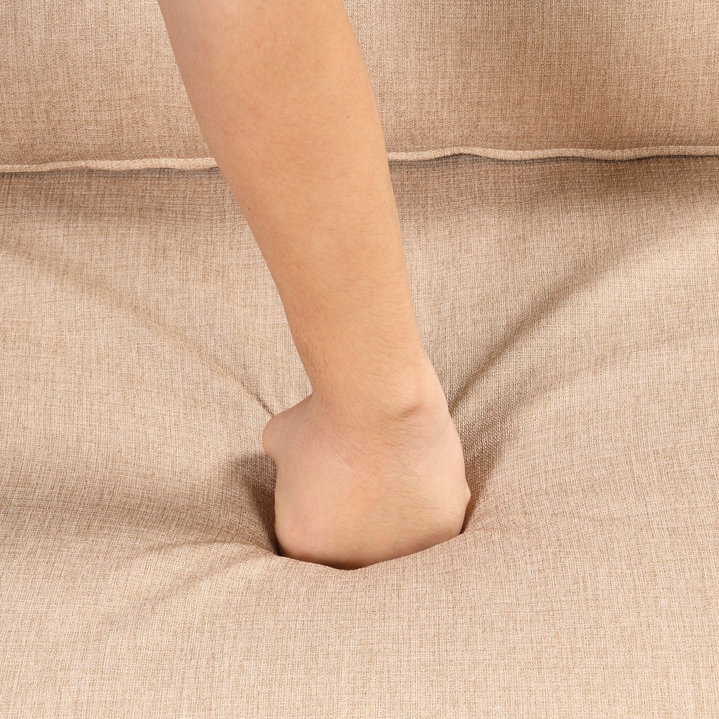 NEW Versatile Pull Out Sofa Sleeper 3 in 1 with Wing Table & USB Charge, Beige Linen, Compact Design