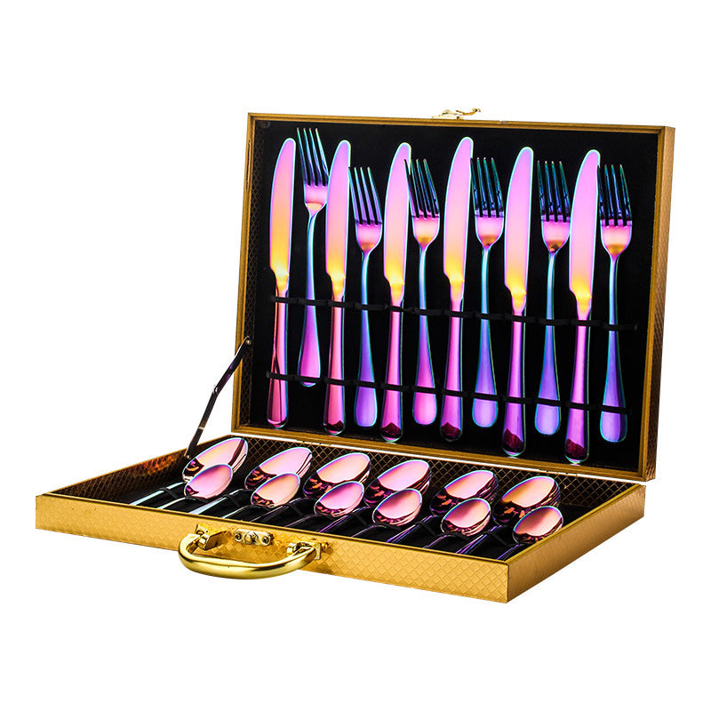 NEW High-end Stainless Steel Tableware 24pc Spoon Knife Fork Set
