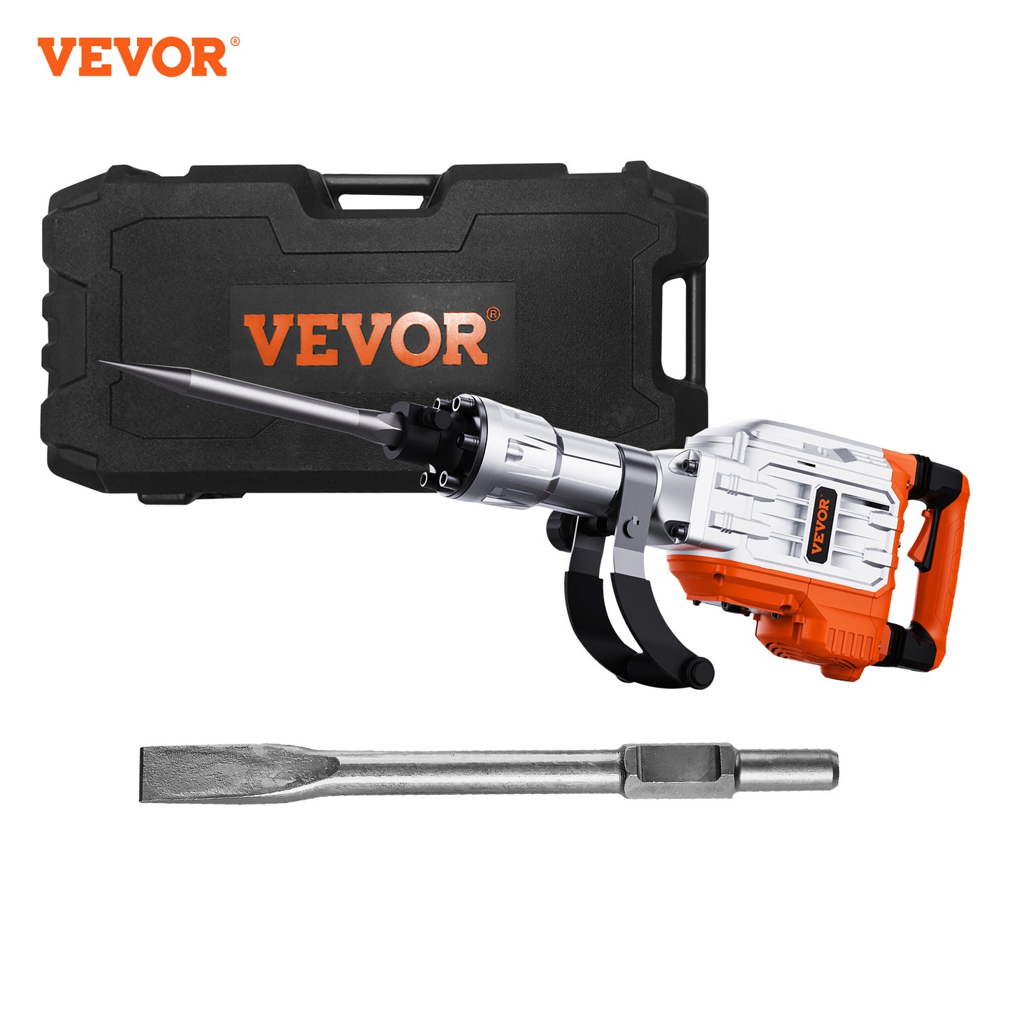NEW VEVOR Demolition Jack Hammer Concrete Breaker 3500W Electric Hammer w/ 2 Chisel Bits