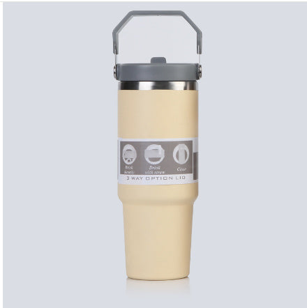 NEW Portable Car Cup Stainless Steel Cup Travel Sports Water Bottle With Handle Cover Coffee Tumbler Cup