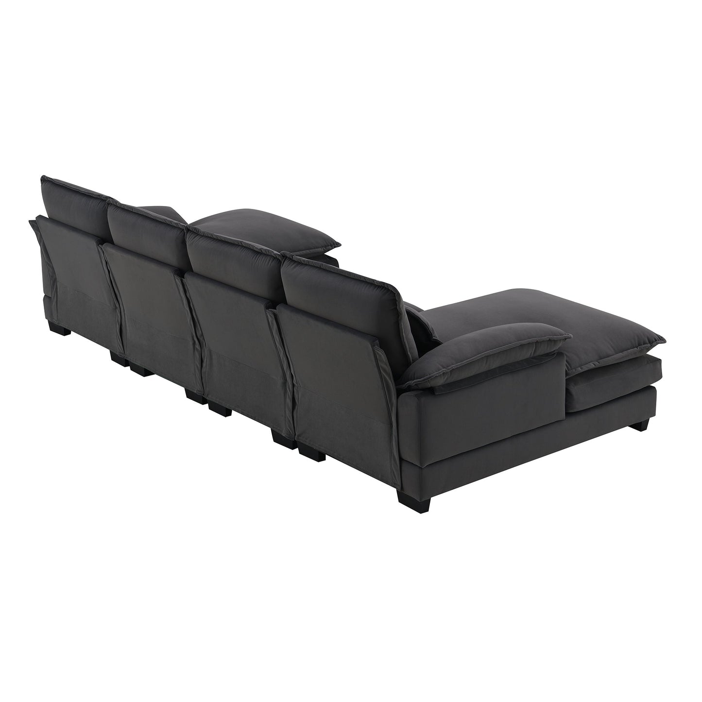 New Modern U-shaped 6-seat Upholstered Sleeper Sofa with Chaise Lounge