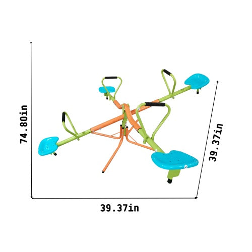 NEW
NEW XSS004 Outdoor Kids 3+ Steel Frame Playground Four-seater Seesaw For Children 360 Degree Rotation